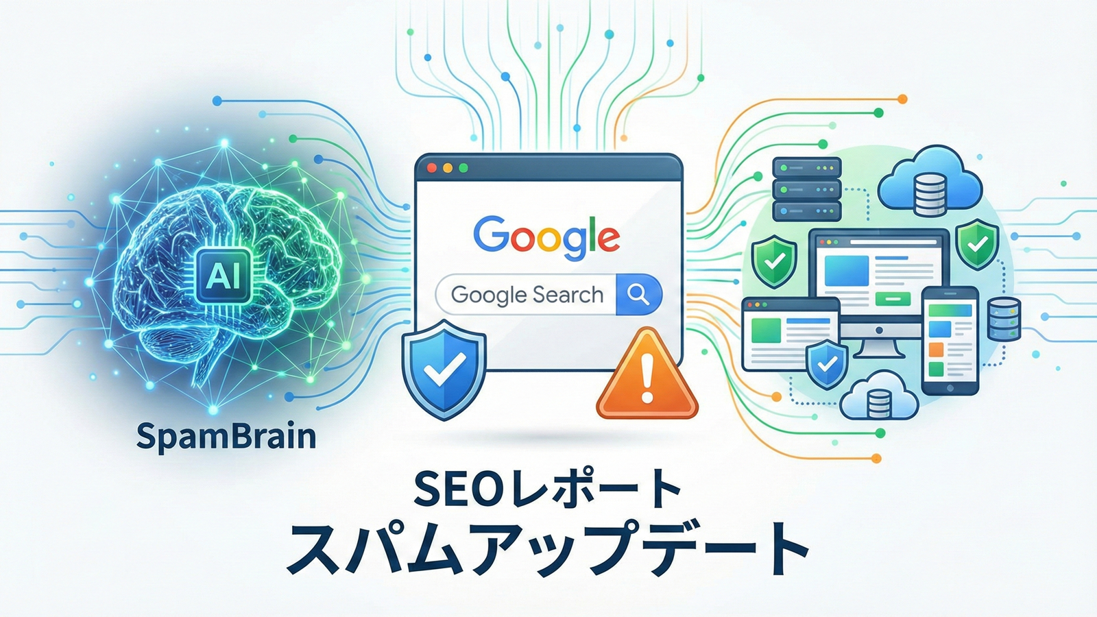 Googleのスパムアップデートとサイト運営を表すイメージ画像