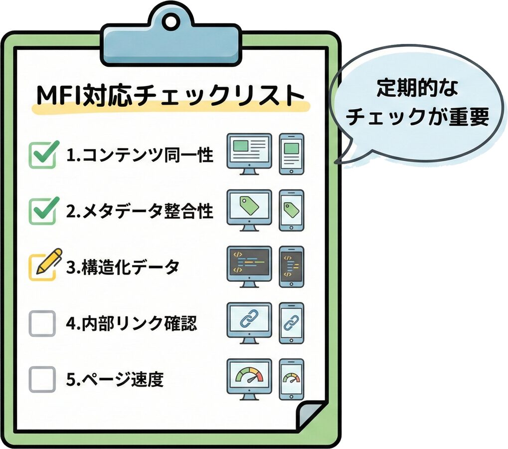 MFI対応チェックリストのイメージ図