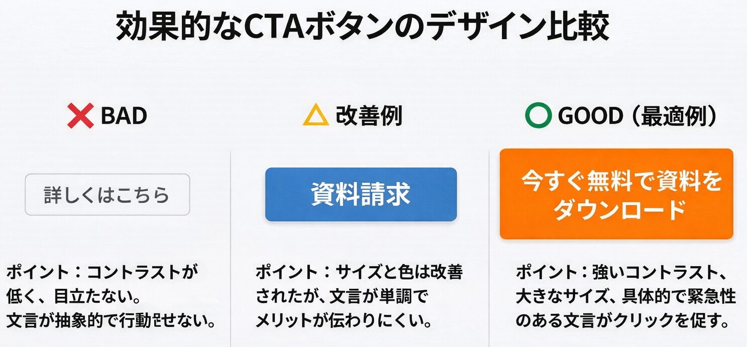 効果的なCTAボタンのデザイン例